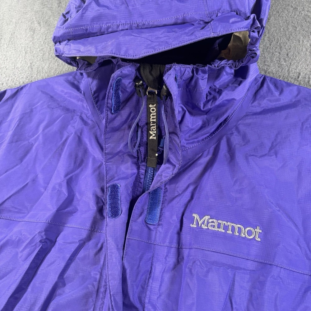 Marmot PreCip Waterproof Rain Jacket Womens XL Purple Hooded Full Zip Hiking